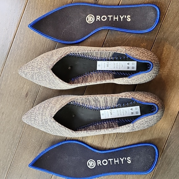 Rothy's The Point Flats, Cloud Gray Birdseye, Women's Size 5 - Picture 10 of 11